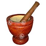 NF, Wooden Mortar & Pestle 18cm - 7", 1x1set