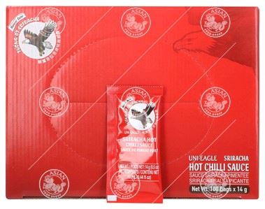 UNI EAGLE, Sriracha Hot Chili Sauce Sachets, 4x(100x14g) | Asian Food Group